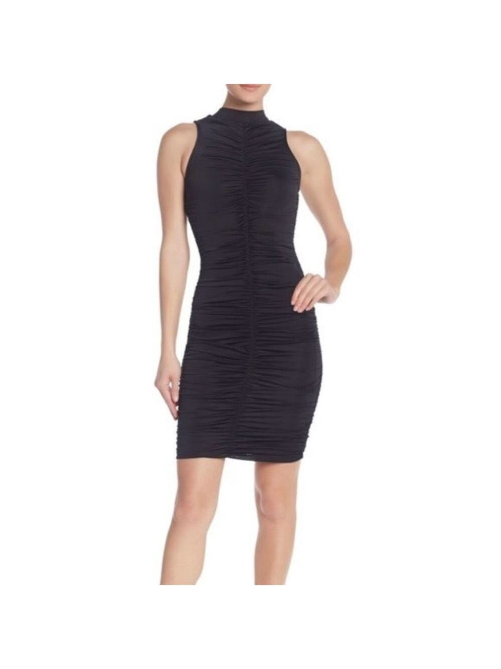 Love X Design Ruched Mock Neck Bodycon Dress